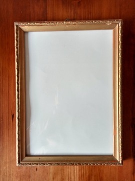 Ramka na zdjęcie stara drewniana retro ze szkłem 