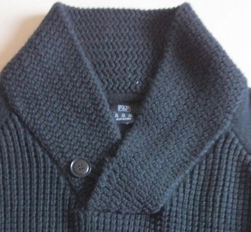 Duży czarny sweter męski szalowy 2XL