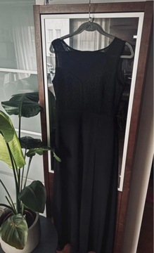 Sukienka czarna, długa z rozcięciem + spodenki!