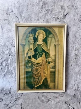 Stary obraz Święta Barbara