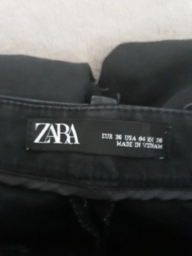 Czarne spodnie proste Zara S 36