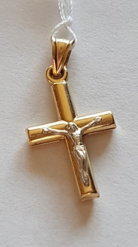 Złoty krzyżyk krzyż wisiorek medalik komunia św ch