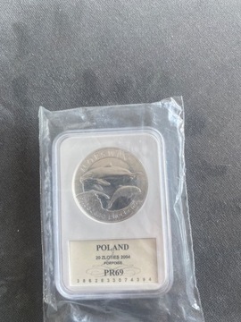 Moneta morświn 20 zł PR69