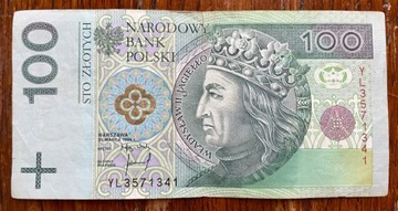 Banknot 100zł 1994 seria YL