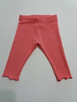 Spodnie długie różowe legginsy falbanka H&M r. 74