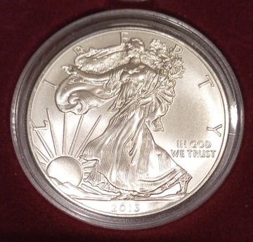 1 Dolar USA, Eagle 1 Oz srebra 999 z 2013 roku.