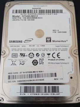 Dysk Samsung ST500LM012 500GB 2,5" sprawny