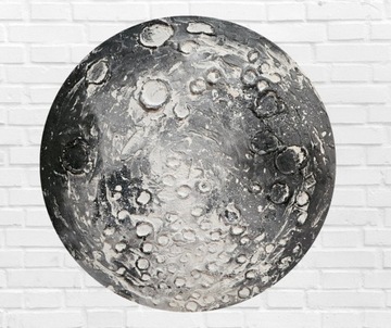 Luna v2. Obraz strukturalny śr. 70 cm, abstrakcja