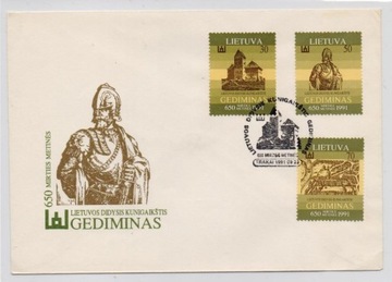 Litwa - koperta okol. z 1991 roku - Gedymin