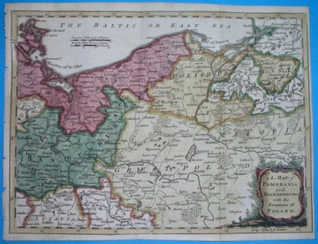 1759 MAPA POLSKA PRUSY Pomorze Wielkopolska