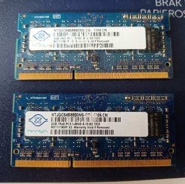 RAM NANYA DDR3 1333MHz 2GB PC3-10600S laptop