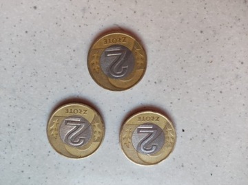 Monety 2 zł z 1994 r. 3 szt