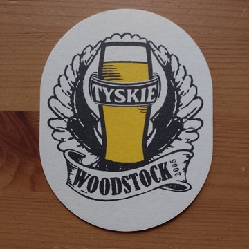 Tyskie WOODSTOCK unikatowa podstawka do piwa 2005