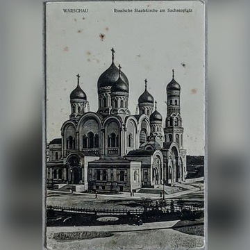 Warszawa - cerkiew na placu Saskim 1916 -Feldpost