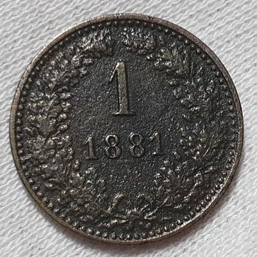 Austria 1 krajcar 1881