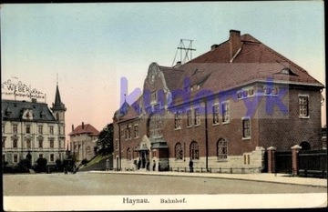 CHOJNÓW Haynau dworzec kolejowy 1909 światło okno