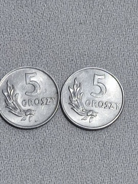 5 GROSZY MONETY 1949r Aluminium 2szt Bardzo Dobry