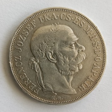 Austro-Węgry 5 koron 1900 r. - srebro