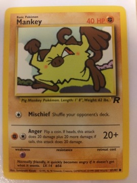 Pokemon Karta TCG Mankey 61/82 Team Rocket