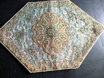 Serwetka serweta z Iranu jedwab bawełna niebieska