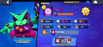 Konto Brawl Stars 70k (Skiny, Gemy, Wysokie Rangi)