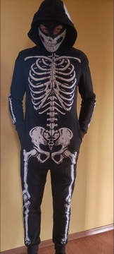 Kostium Halloween kombinezon czaszka ciepły 170 cm