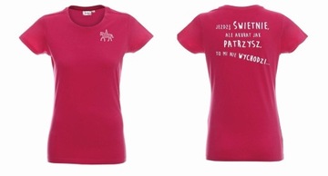 BeRider t-shirt jeździecki Nie-wychodzi S różowy