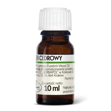 Olejek eteryczny cedrowy -100% , 10 ml, Herbapol 