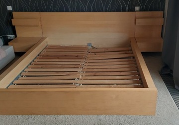 Łóżko Malm 160x200 z szafkamu i dnem, komplet ikea