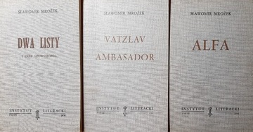 MROŻEK Dwa listy VATZLAV / AMBASADOR Alfa IL Paryż