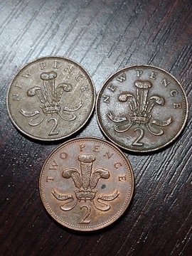 zestaw monet 2 pence