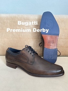 Bugatti premium derby męskie półbuty skórzane 42/43