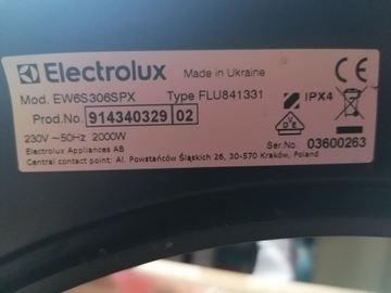 Części do pralki Electrolux model EW6S306SPX 