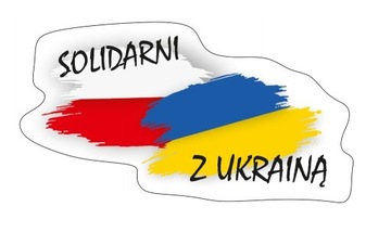 Naklejka Solidarni z Ukrainą Wspieram  6,5 x 12 cm