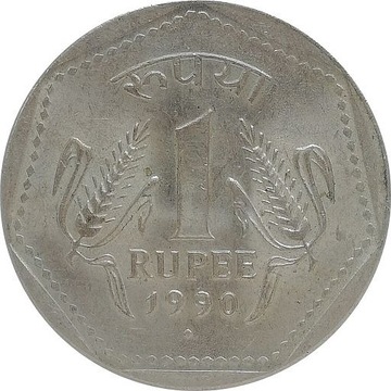 Indie 1 rupee 1990, KM#79.5
