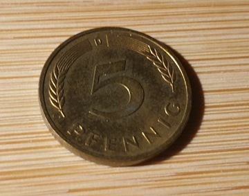 Moneta 5 pfennig z 1989 - Niemcy