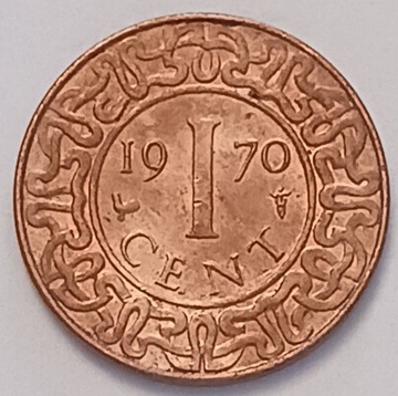 1 cent 1970r. Surinam. Nakład 5.000.000 szt.