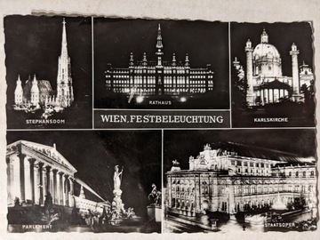Kartka pocztowa Wiedeń nocą
