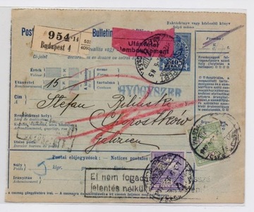 Przekaz paczkowy do Chorostkowa - 1912 rok