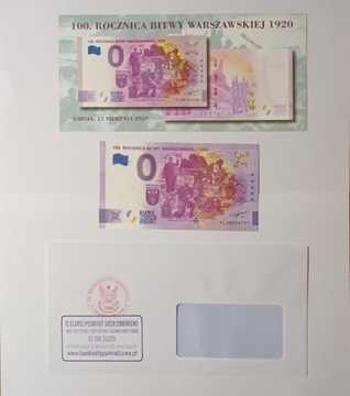 0 Euro Bitwa Warszawska Z kopertą i folderem