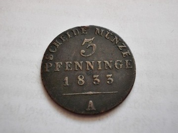 3 Pfenninge 1833 A