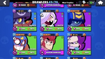 Konto Brawl Stars 15k dużo postaci