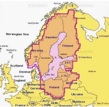 Mapa do Echosondy Polski, Szwecja Navionics+