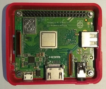 Raspberry Pi3 model A+ Pi3A Plus, obudowa, SD4GB