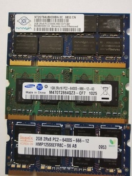 3 pamięci RAM pc2 2 GB 2 GB 1 GB