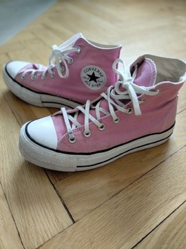 Converse trampki wysokie różowe pink 