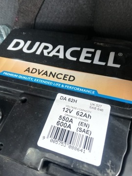 Akumulator Duracell 62 Ah 