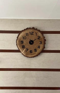 Zegar na ścianę dębowy plaster dębu