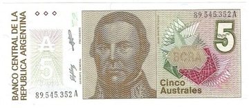 ARGENTYNA 5 Australes 1985-89
