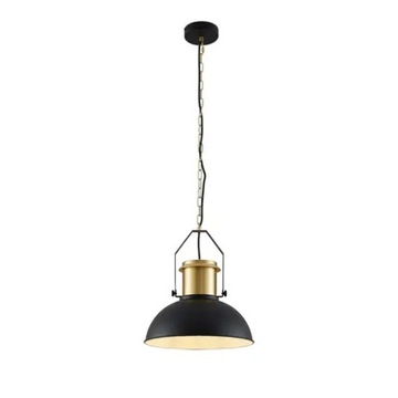 Lampa wisząca mosiężna złota  z czarnym styl Loft